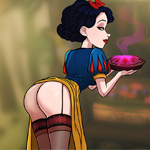 Snow white hentai, Anna footjob